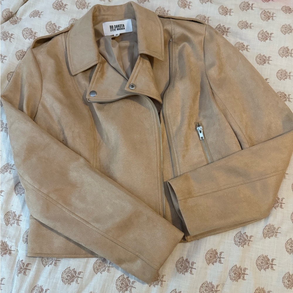 BB Dakota Light Tan Moto Jacket
